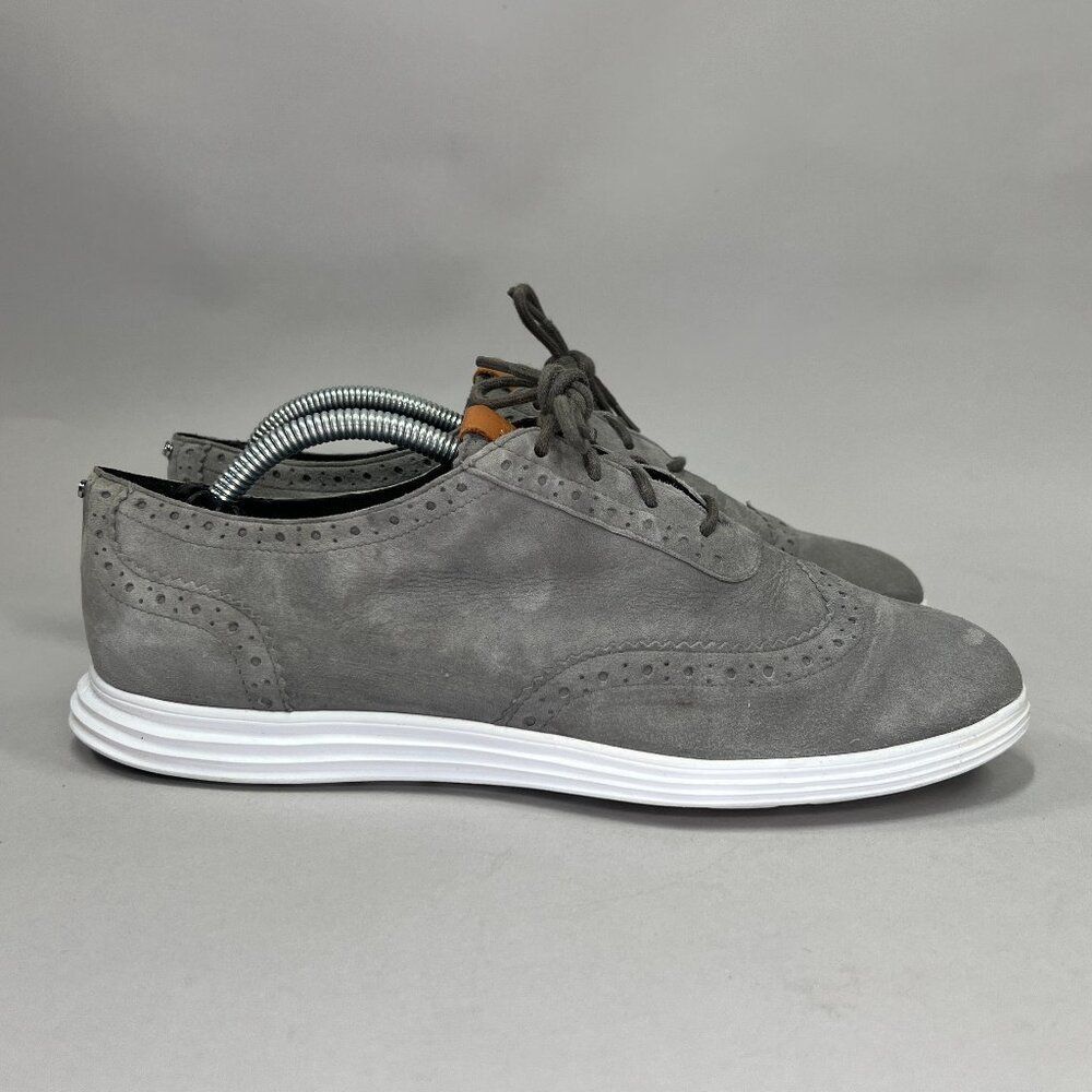Cole Haan Women's Size 7.5 Misha Grand OS Gray Suede Wing Tip Oxfords